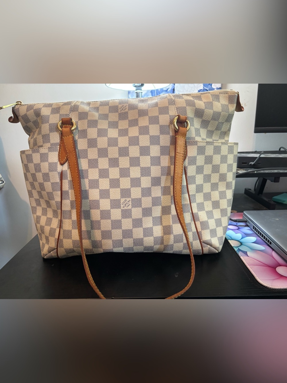 Authentic Louis Vuitton Discontinued Totally MM Tote – Damier Azur Canvas - Picture 1 of 16